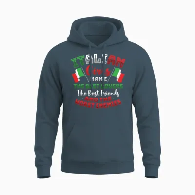 Funny Italian Girl Design for an Italy Lover Unisex Hoodie - Dark Heather