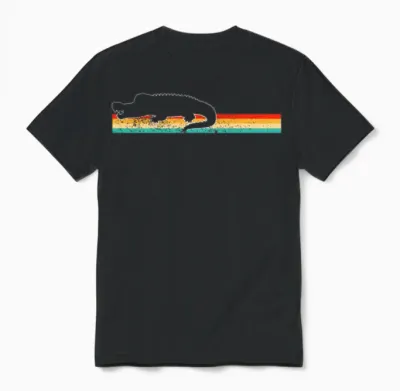 Crocodile Retro Unisex T-Shirt - Black