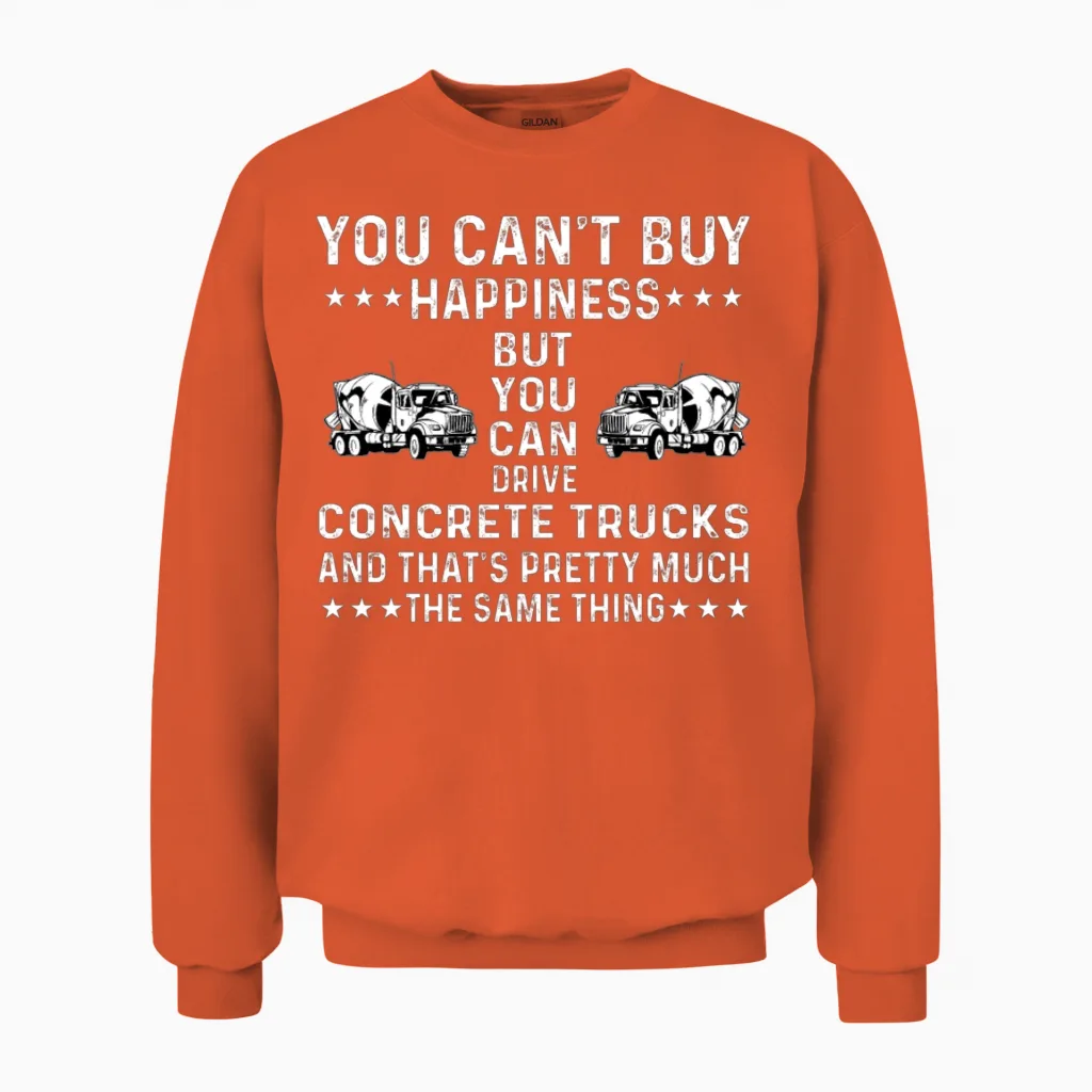 Concrete Truck Driver Truckers Gift Unisex Sweatshirt in Orange