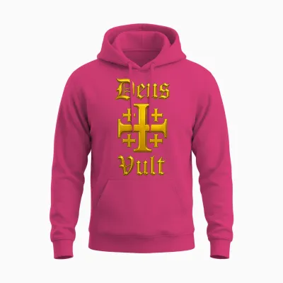 Deus Vult - Jerusalemkreuz - Katholischer Ritter Unisex Hoodie - Heliconia