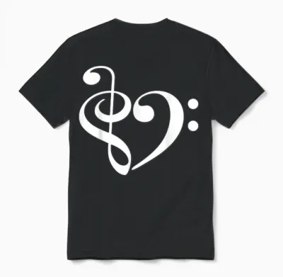 Violinschlüssel Und Bassschlüssel, Herzmusiker, Komponist, Musikliebhaber Unisex T-Shirt - Black