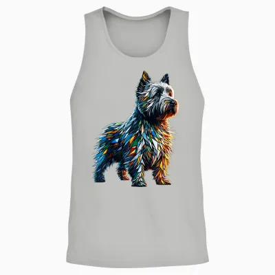 Polygon Art Cairn Terrier Terrier Unisex Tank Top - Ash