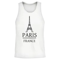 Paris France Unisex Tank Top - White – 2