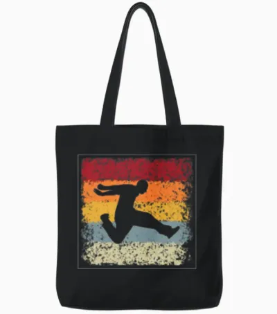 Parkour Retro Tote Bags - Black