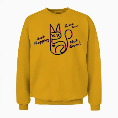 Just Napping Not Gone :for Cat Lovers1 Unisex Sweatshirt - Gold