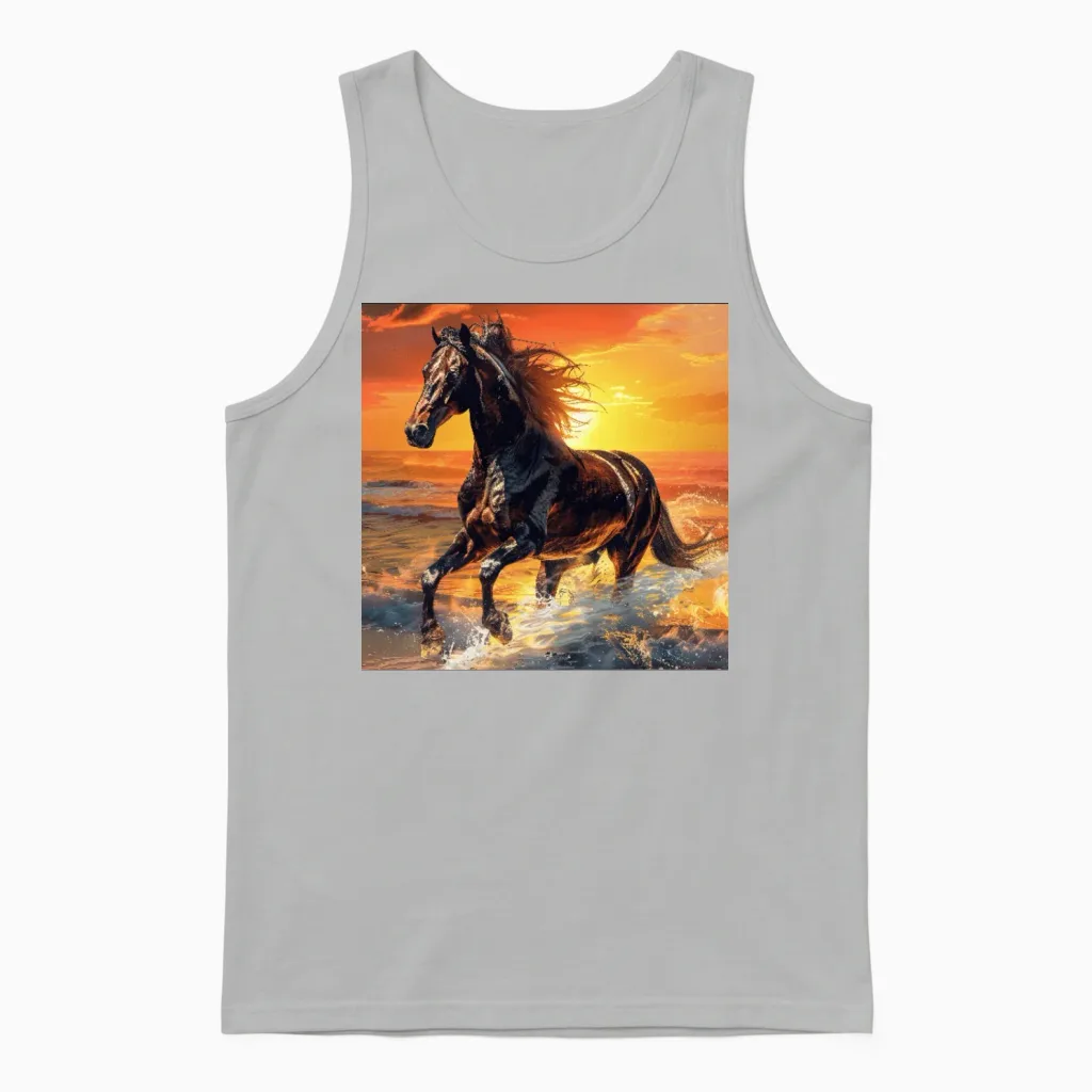 Horse Lovers Gift Unisex Tank Top in Ash