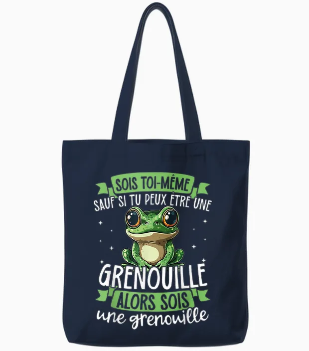 Be Yourself Unless You Can Be a Frog Tote Bags in Navy