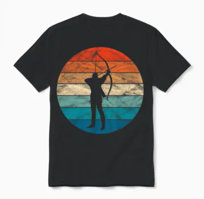 Vintage Retro Archery Unisex T-Shirt - Black