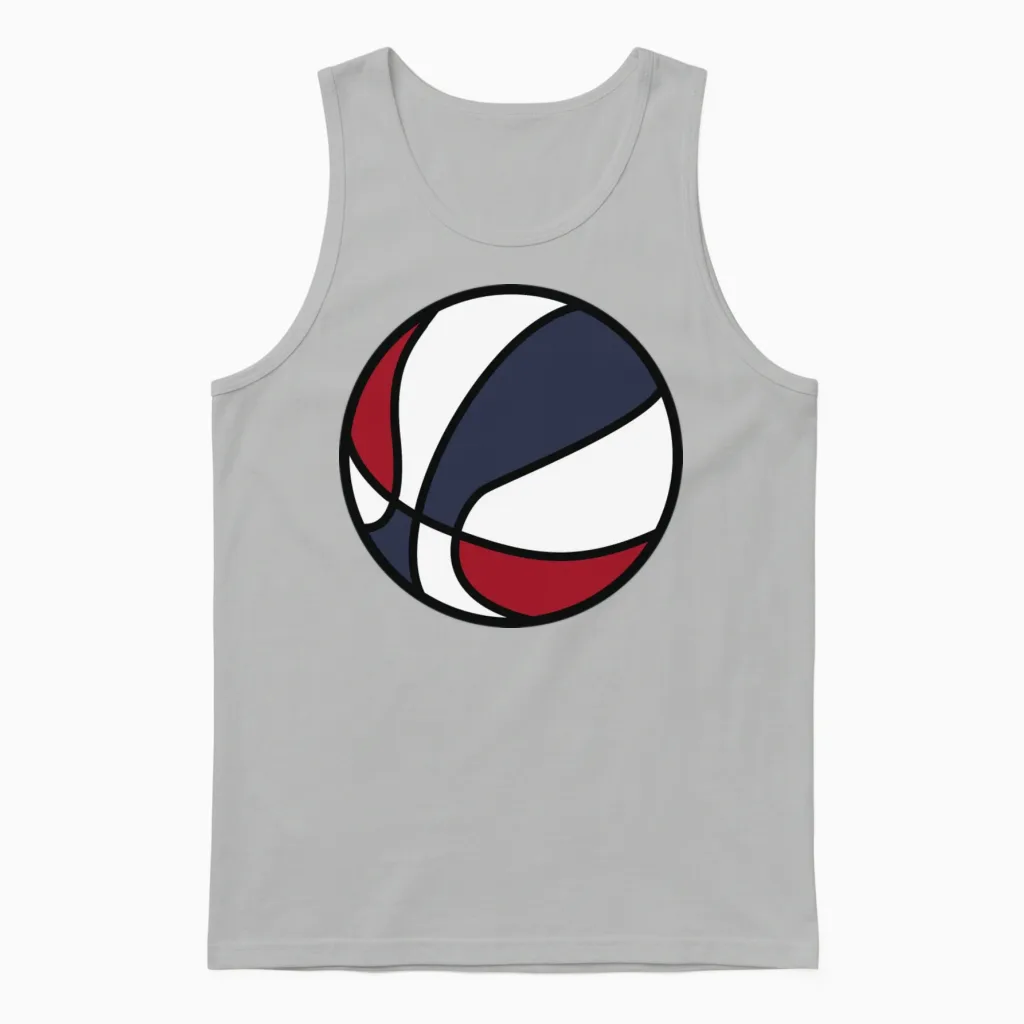 Retro Basketball Illustration Unisex Tank Top - Ash