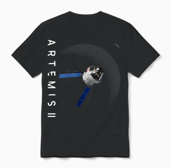 Nasa Artemis Ii Orion Mond Mission Unisex T-Shirt in Black