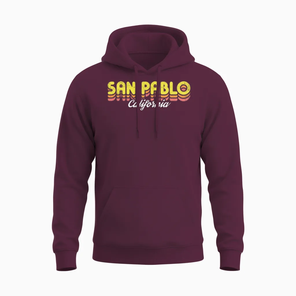 Retro San Pablo California Unisex Hoodie - Maroon
