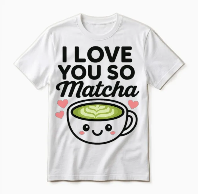 I Love You So Matcha Unisex T-Shirt in White