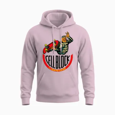 Retro Skateboard T Design Unisex Hoodie - Light Pink