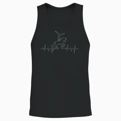 Voltigieren Herzschlag Volti Reiterin Pferde Mädchen Damen Unisex Tank Top - Black
