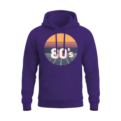 Retro 80s Unisex Hoodie - Purple