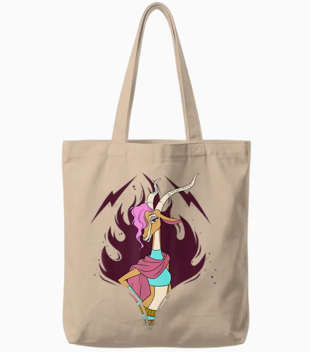 Disney Zootopia 2 Gazelle Big Face Halloween Costume Tote Bags in Natural