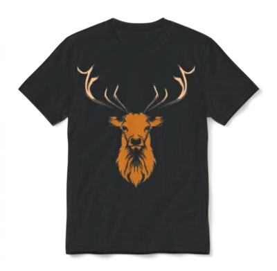 Deer Head Deer Antlers Deer Antlers Unisex T-Shirt - Black