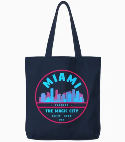 Vintage Miami Florida Tote Bags - Navy