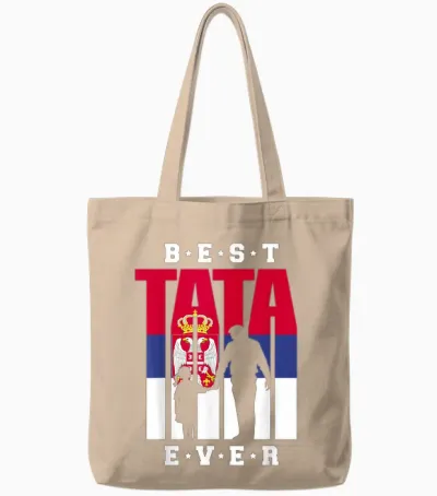Tata Serbien Flagge Papa Serbischer Vater Mit Tochter Tote Bags - Natural