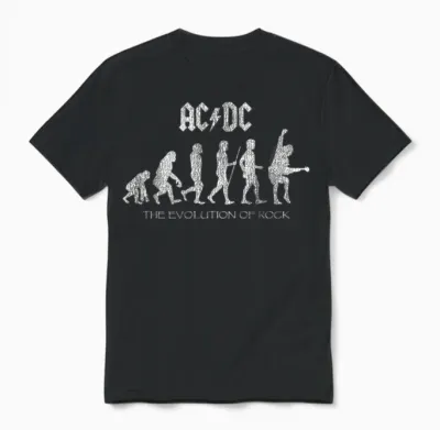 Officiel Ac/dc Evolution of Rock Artwork Acdc Rock Unisex T-Shirt - Black