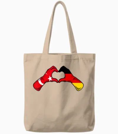 Türkei Deutschland Flagge - Türkisch Deutsches Herz Tote Bags - Natural