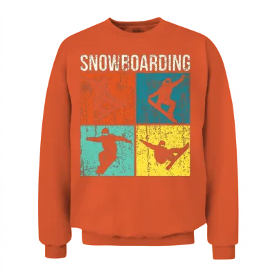Retro Snowboard and Snowboarding Unisex Sweatshirt - Orange