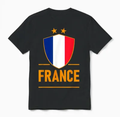 France Francais French Europe Sport Fan Femmes Hommes Unisex T-Shirt - Black