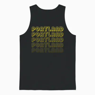Retro Portland Unisex Tank Top - Black