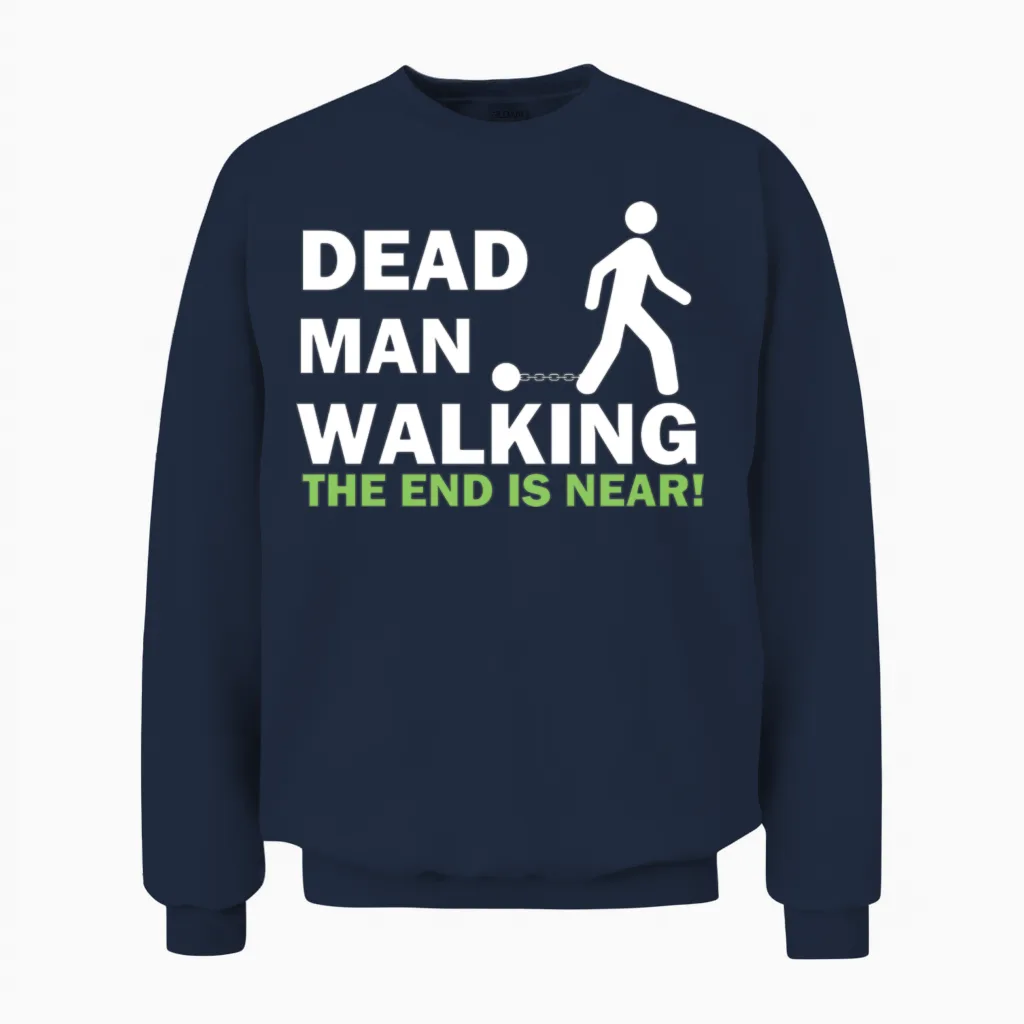 Dead Man Walking Bachelor Party Wedding Groom Unisex Sweatshirt in Navy