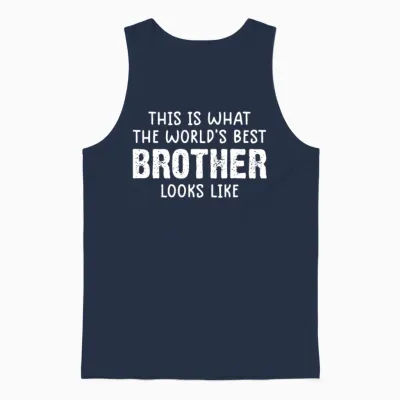 Funny Brother Shirts from Sister Brother Unisex Tank Top - Navy