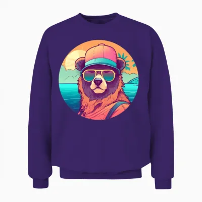 Style Bear Lovers Retro Unisex Sweatshirt - Purple
