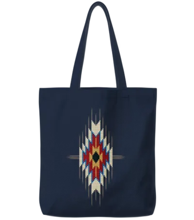 Native American Sunburst Tote Bags - Navy