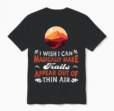 Hiking Trails Outdoor Hike Hiker Unisex T-Shirt - Black