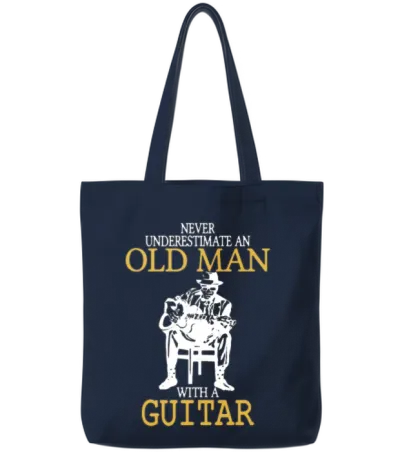 Old Man with a Guitar Tote Bags - Navy