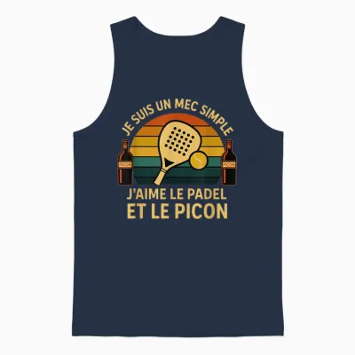 Picon Padel Apéro - Idée Cadeau Pour Padeliste Homme Unisex Tank Top - Navy