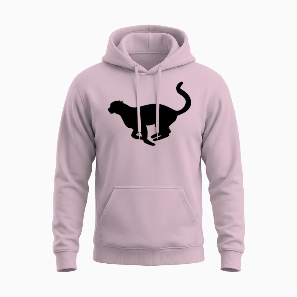 Running Cheetah Silhouette Unisex Hoodie in Light Pink
