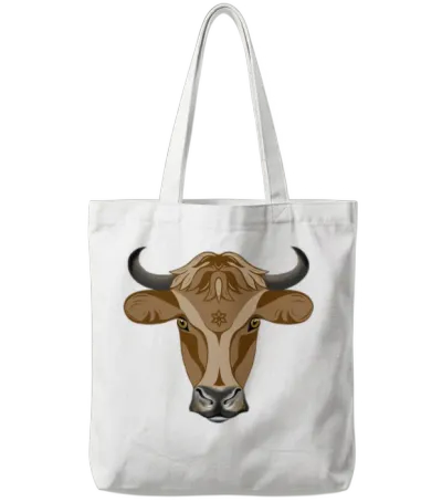 Bull Head 2 Tote Bags - White