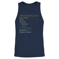 Wow Funny Item Stats Description Black Meme Unisex Tank Top - Navy – 2