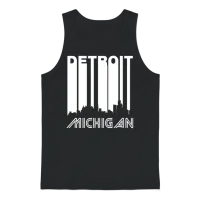 Retro Detroit Skyline Unisex Tank Top - Black – 1