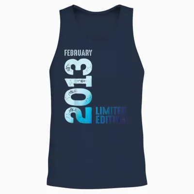 Limited Edition 2013 February 2013 T-Shirt, Black, S Unisex Tank Top - Navy