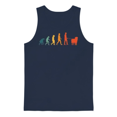 Leonberger Evolution Retro Unisex Tank Top - Navy