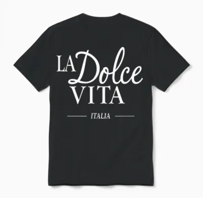 Italy Men Women - Chic La Dolce Vita Italia Elegant Italian T-Shirt, Black, S Unisex T-Shirt - Black