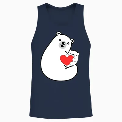 Cute Polar Bears Unisex Tank Top - Navy