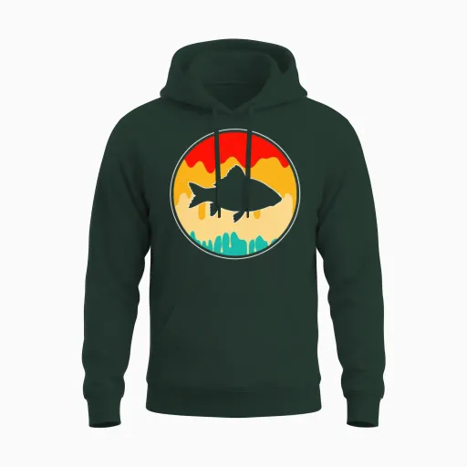 Fish Retro Unisex Hoodie - Forest