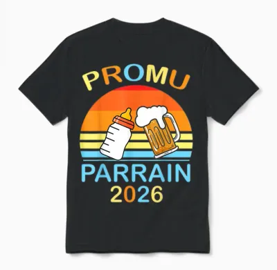 Promoted Godfather 2026 Bottle Pint Beer Gift Christening Unisex T-Shirt - Black