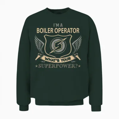 Boiler Operator T Shirt - Superpower Job Gift Item Unisex Sweatshirt - Forest