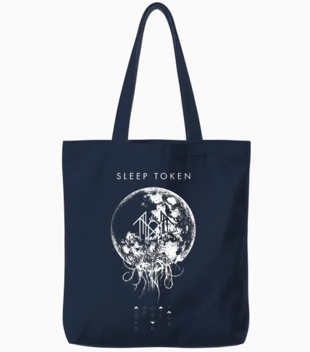 Sleep Token Cover Art Tote Bags in Navy