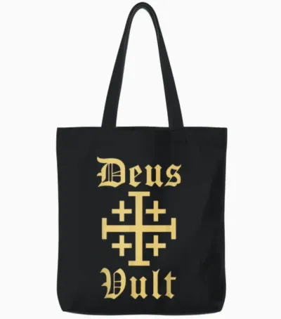 Deus Vult (jerusalem-Kreuz) – Templer – Königreich Jerusalem Tote Bags - Black