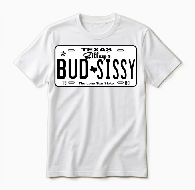 Cory Love Gilley's Bud N Sissy Texas Cowboy Unisex T-Shirt in White