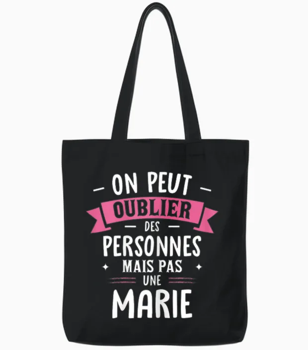 Woman Humour Girlfriend Personalized Gift Bff First Name Marie Tote Bags in Black